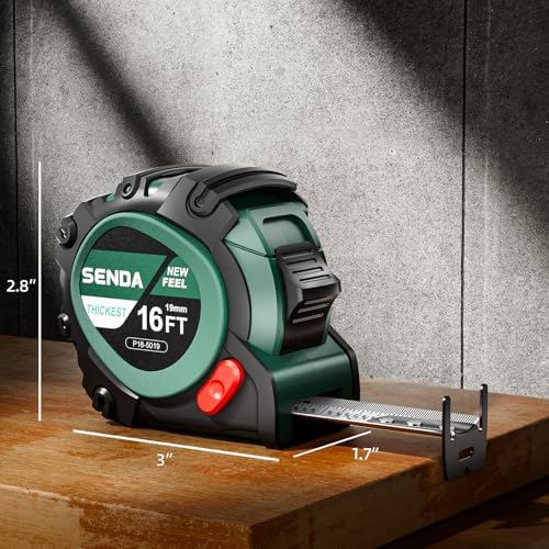 SENDA 4 Pack Tape Measure 16Ft - Heavy Duty Tape Measure with 25mm Wide with Three Stops, High Precision Measuring Tape Retractable Measuring Tape, Rubber for Comfortable Grip, Fraction Markings - Image 2