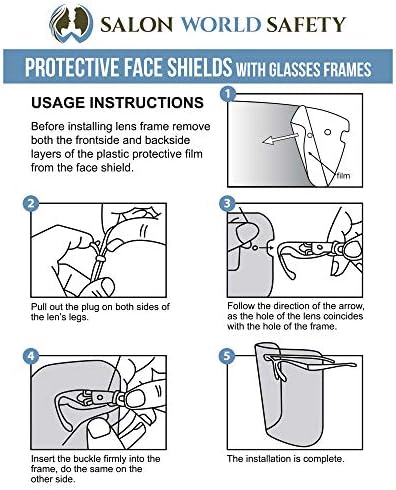 Salon World Safety 200 Face Shields with Glasses Frames (20 Packs of 10) - Image 6