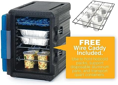 METRO Mightylite ML400-BU Front-Loading Insulated Pan Carrier - Professional-Grade Multipurpose Food Carrier and Catering Food Warmer - 60 qt or 6 Pan Capacity - Blue - Image 4