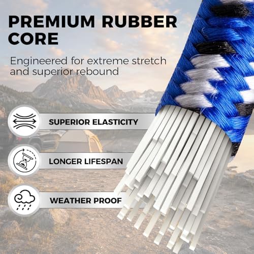 32-Piece Bungee Cords with Hooks - 18" 24" 30" 36" 48" Bungee Cords Heavy Duty Outdoor, 10" Mini Elastic Cord Straps, Canopy Tarp Ball Ties, Tarp Clips, with Storage Bag - Image 4