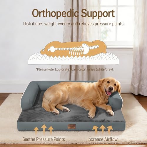Comfort Expression Washable Dog Bed with Bolster for Medium to Large Dogs - Image 2