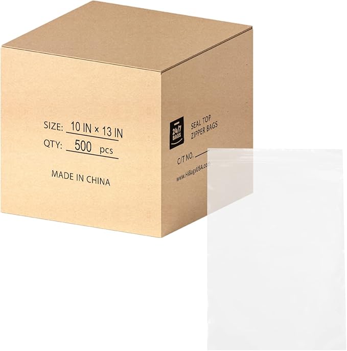 10" X 13" 2 Mil Clear Reclosable Zip Plastic Poly Bags by 247BAGS