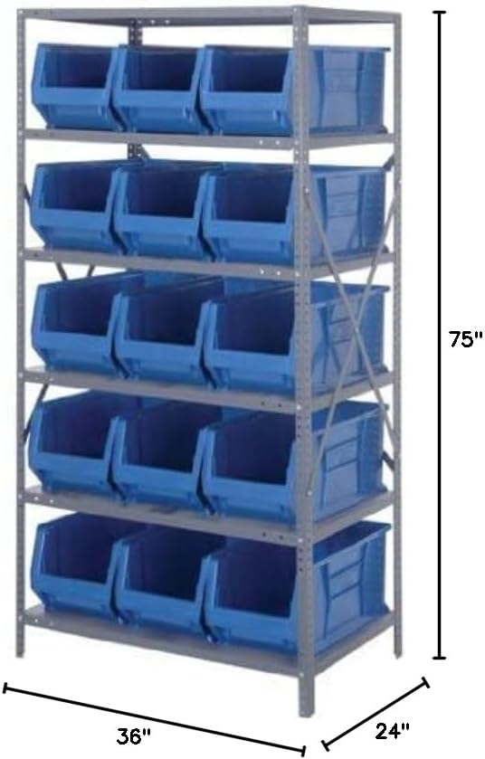 Quantum 2475-953BL HULK Shelving Systems - (24' x 36' x 75') - Complete Package - Includes - 15 QUS953 Bins - Image 2