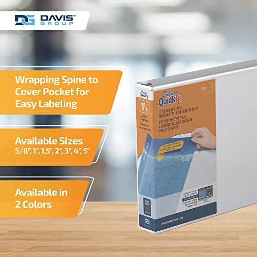 QuickFit Heavy Duty 11 x 17 Inch Spreadsheet View Binder, D Ring, White, 2 Pack, 1.5 Inch - Image 4
