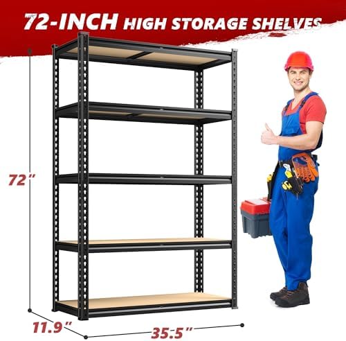 REIBII 2400 Lbs Garage Shelving for Basement, Adjustable Shelving Unit - Image 3