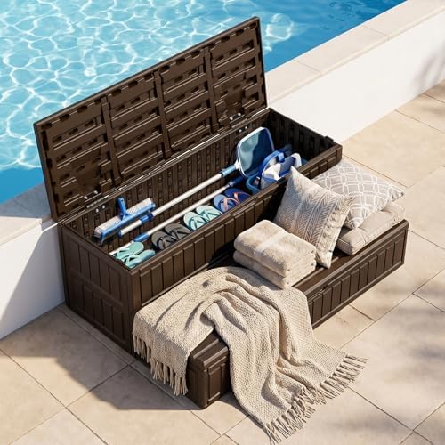 Garturects Hot Tub Steps with Storage, Hot Tub Steps Outdoor, Sturdy Plastic Storage Spa Steps with Anti-Slip Treads for Porch, RV, Deck(Brown) by Spendingtimeinnature