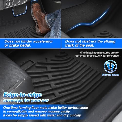 Wrangler TJ Floor Mats - Car Mats for Jeep Wrangler TJ 1997-2006, All Weather Floor Mat for Wrangler TJ Accessories, Heavy Duty Rubber Mats, Car Accessories - Image 4