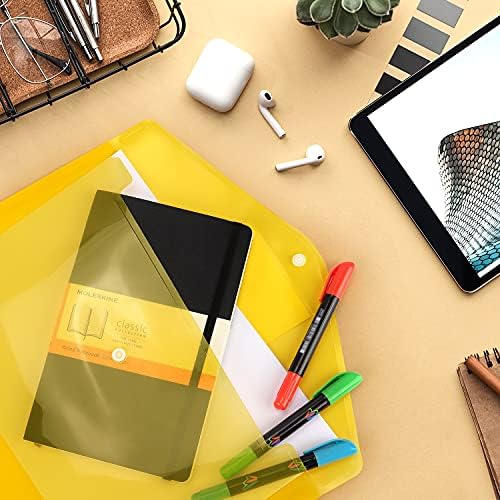 6 Pack Clear Document Folders Plastic Envelopes, A4 Size, 6 Colors - Image 7