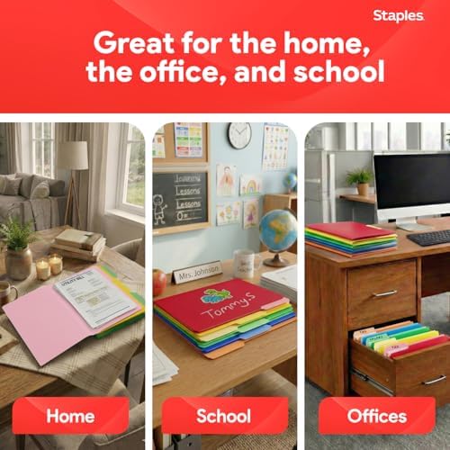 Staples Colored File Folders, Letter Size, 3-Tab Top-Tab, 100/Pk - Image 6