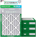 Filterbuy 16x24x4 Air Filter MERV 8 Dust & Allergy Defense (4-Pack) by Filterbuy