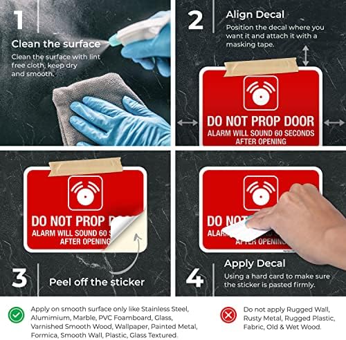 Do Not Prop Door Alarm Will Sound 60 Seconds After Opening Sign, - Image 3