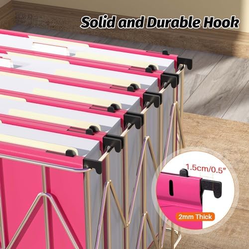 SHUTEX Plastic Hanging File Folder, 12 Pack, Letter Size, Pink - Image 5