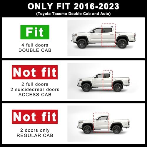 Floor Mats for 2016 2017-2023 Toyota Tacoma (Non Hybrid) -Only fit Double Cab & Automatic Transmission(Non Manual Transmission),TPE All Weather Protection 2 Rows Car Floor Liners - Image 3