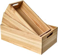 Set of 3 Wooden Boxes for Storage Small Crates for Display and Organizing, Farmhouse Style Storage Boxes for Crafts, Decor, Home Pantry and Living Room by MACVAD