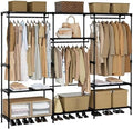 CASAMAYA Clothes Rack, Portable Closet, 81.1 Inch Large Capacity Wardrobe Closet, Clothes Storage Organizer with Shelves and 3 Hanging Rods, Easy to Assembly, Black PCT033B01 by Unknown