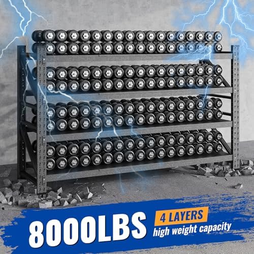BYNSOE 68" W Storage Shelves 8000lbs Garage Metal Shelving Heavy Duty Garage Shelves Adjustable Storage Shelves for Industrial, Factory, (68" W X 24" D X 63.5" H) - Image 3