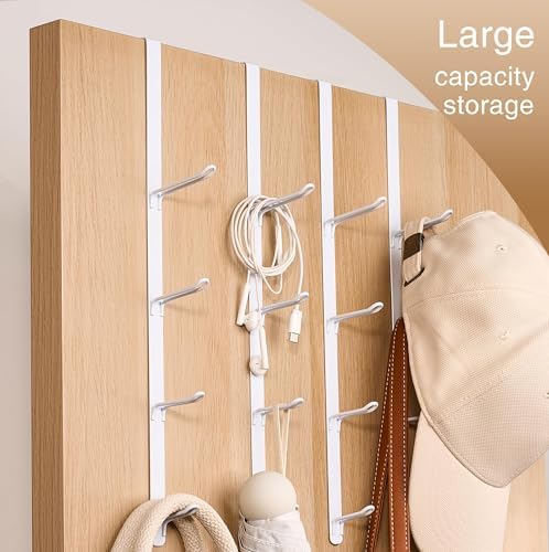 Over Door Towel Hooks: Space-Saving Overdoor Hanger Hook for Towels, Clothes, Coats – Vertical Storage Door Hook Organizer, Heavy-Duty Towel Hook for Bathroom & Closet, White, 3 PCS,for 1.7'' Doors - Image 3