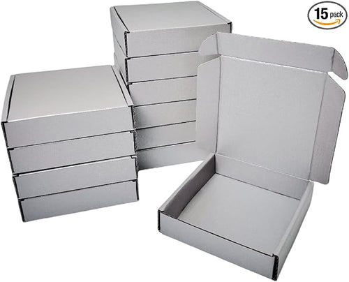 15 Pcs 5.1 x 5.1 x 1.2 inches Mini Size Shipping Boxes Corrugated Cardboard by Unknown