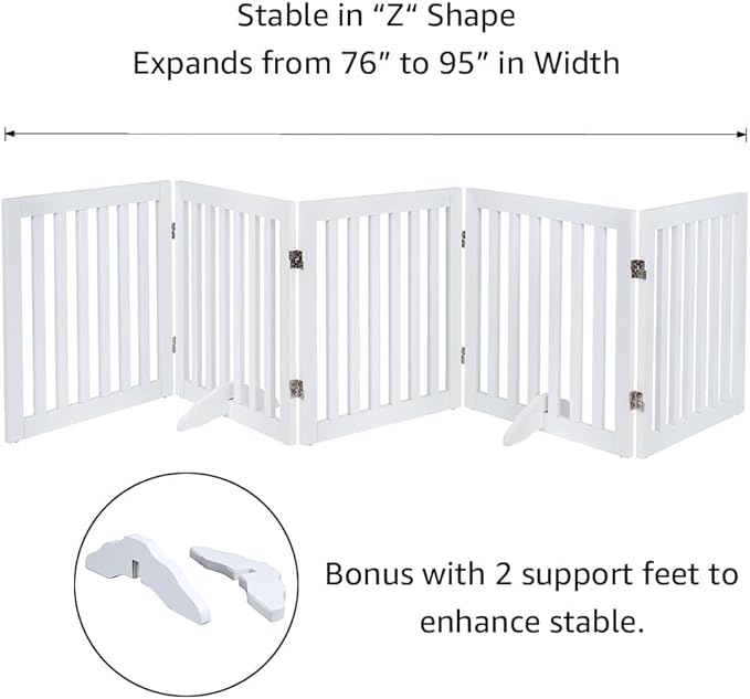 unipaws 24”H Free Standing Pet Gate - Image 4
