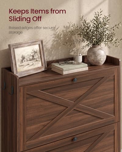 VASAGLE Narrow Shoe Storage Cabinet Organizer with 2 Flip Drawers - Image 6