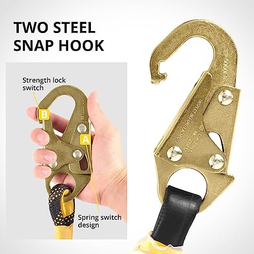 TRSMIMA Rope Harness Safety Lanyard：150ft Roofing Rope Fall Protection - Image 5