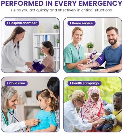 PrimaCare DS-9197-PU Manual Blood Pressure Cuff with Stethoscope, Purple - Image 4