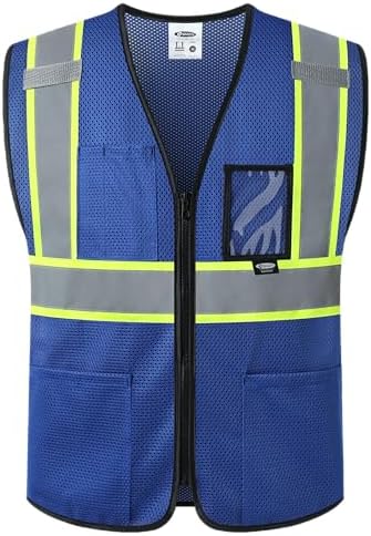 JKSafety Safety Vest for men women Hi Vis Vest with Pockets and Zipper High Visibility Construction Vests BX310 by JKSafety