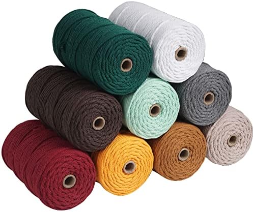 NOANTA Black Macrame Cord 4mm x 109yards, Colored Cotton Rope Macrame Yarn - Image 3