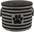 Bone Dry Pet Storage Collection Striped Paw Patch Bin, Black, Small Round by BoneDry