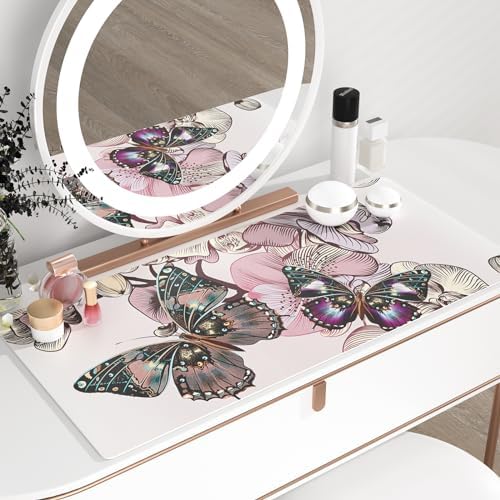 QiyI PU Leather Large Mouse Pad, Office Decor, 31.5" x 15.7", Butterflies - Image 6