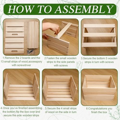 Weysat 3 Pack Large Wood Crates Box for Storage Unassembled 20 x 14 x 11'' Wooden Milk Crates with Handles Decorative Nesting Box for Display Unfinished Rustic Decor DIY Office Home Retail Art Craft - Image 4