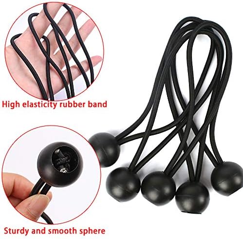 AOPRIE 30 Pack Bungee Balls 9Inches Black Ball Bungee Heavy Duty Heavyweight Tarp Bungee Cords, Weather Resistant Tie Down Strap 4mm Thickness - for Camping, Tents, Cargo, Holding Wire and Hoses - Image 3