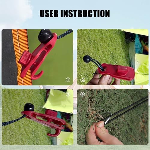 Tarp Clips Clamps Heavy Duty Lock Grip with Bungee Cords, Shark Shade Cloth Backdrop Tent Large Clip with Hook Accessories for Garden Outdoor Pool Cover Tarp Tie Downs Canvas Solar RV Awning - Image 7