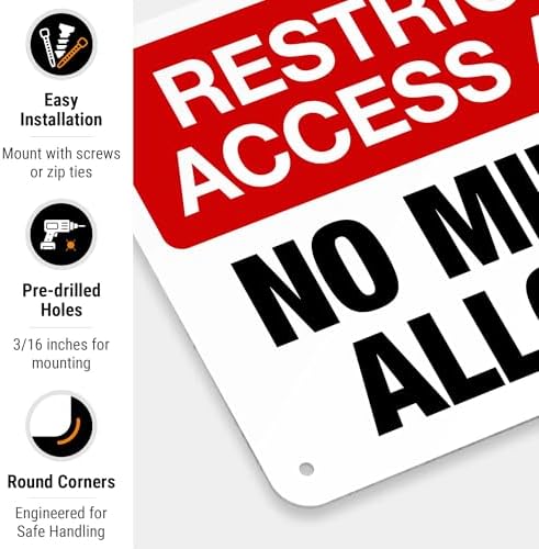 Restricted Access Area No Minors Allowed Sign, 10x7 Inches, Rust Free .040 Aluminum, Made in USA by Sigo Signs - Image 2