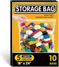 10 Pack 5 Gallon Extra Large Clear Plastic Bags with Zipper by VacPackStorageMovingExp