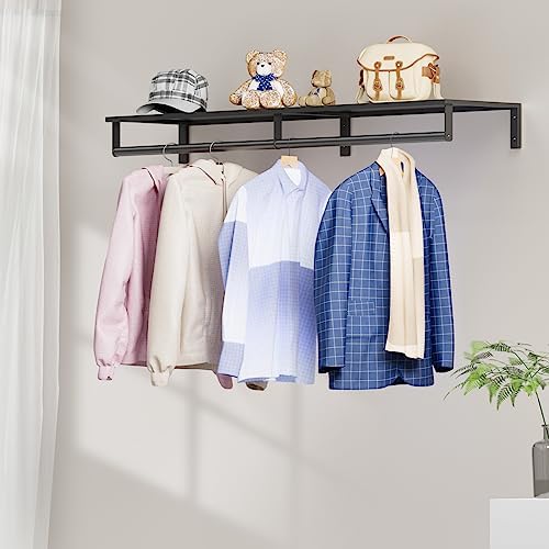 Audmore Wall Mounted Clothes Rack Heavy Duty Metal Hanging Clothing Rack - Image 3