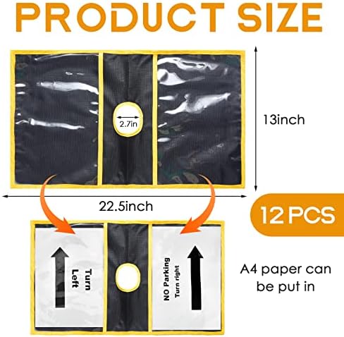 Xuhal 12 Pcs Traffic Cone Sleeve for Caution Safety Black Signs - Image 3