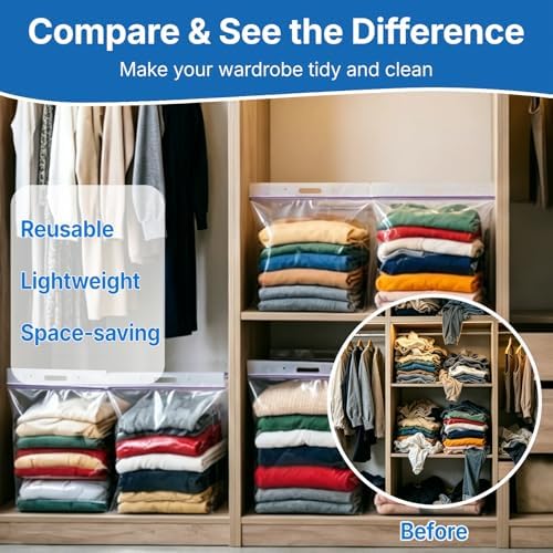 3Pack 24" x 32" 20 Gallon Jumbo Clear Plastic Storage Bag with Carry Handle - Image 4