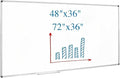 Large Magnetic Whiteboard 48 x 36 Inch, Foldable Dry Erase White Board by Unknown