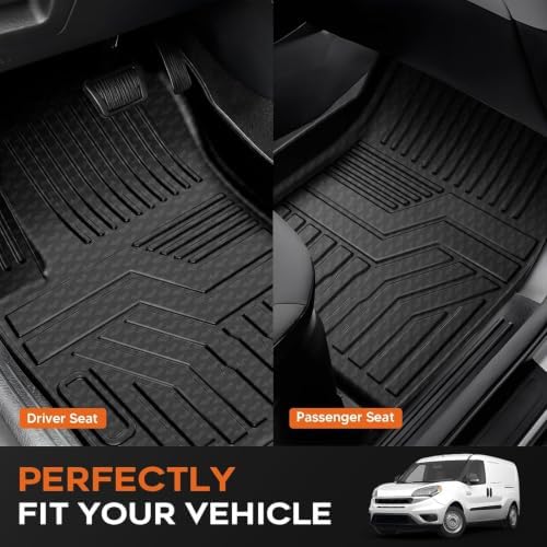 Mixsuper Custom Fit Front Floor Mats for 1999 2000-2007 Ford F-250 / F-350 / F-450 / F-550 Super Duty (All Models) / 2000-2005 Excursion, All Weather Floor Liner Durable 1st Row Set Black - Image 4