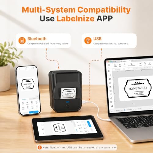 PM240 Label Maker Machine with 3 Tapes, Label Printer Black, Set 1 - Image 6
