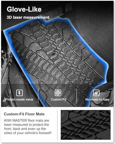 Kiwi Master Floor Mats for 2007-2013 Jeep Wrangler JK 4-Door - Image 2