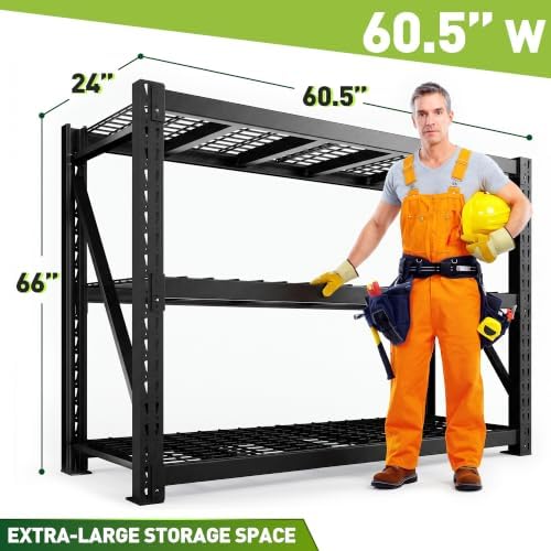 REIBII 8250LBS 2PCS Heavy Duty Garage Shelving,Industrial Metal Shelves - Image 3