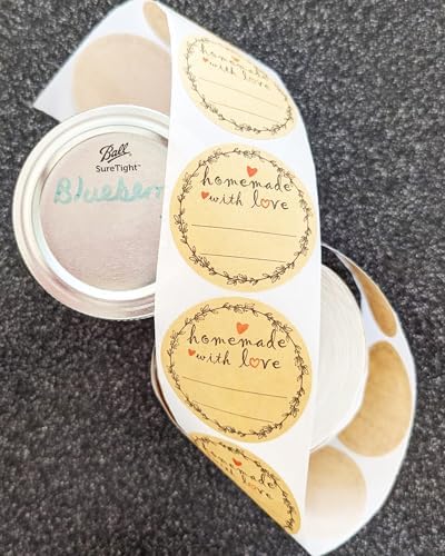 2" Homemade With Love Stickers, Kraft Jam and Jelly Jar Canning Labels With 2 Lines for Writing, Mason Jar Labels for Bottles, 500 per Roll - Image 5