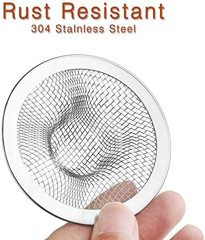 2pcs Heavy Duty Stainless Steel Slop Basket Filter Trap, 2.75" Top / 1" Mesh Metal Sink Strainer Shower Drain Hair Catcher for Kitchen Bathroom Bathtub Wash Basin Floor Balcony Drain Hole, Utility - Image 7