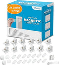 Vmaisi Adhesive Magnetic Locks for Cabinets & Drawers (24 Pack and 4 Keys + Cradle) by vmaisi
