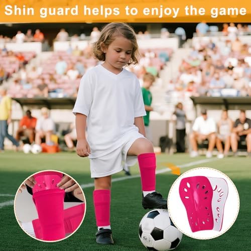 2 Pairs Shin Guards Soccer for Kids,Shin Pads Extra Lightweight Breathable Slide in Shin Guard for Football Training Match Outdoor Activities Protective Slip-in Shin Guards for Boys Girls - Image 7