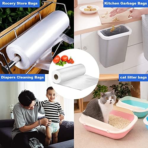 14x20 Plastic Produce Bags on a Roll - Clear Plastic Bags for Food, Vegetable, Fruits, Bread, Pet Bags and Grocery Clear Bag- 350 Bags/roll (4 Rolls) - Image 7