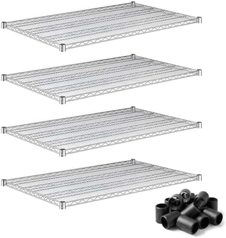 30" x 48" Heavy Duty Wire Shelving Shelf 4 Pack for Rack Expansion and Storage Reconfiguration, NSF by Zedfire