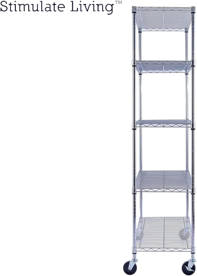 60"x18"x72" PRIME HEAVY DUTY Chrome 5-Tier Wire Shelving 4000 LBS MAX Capacity - Image 9